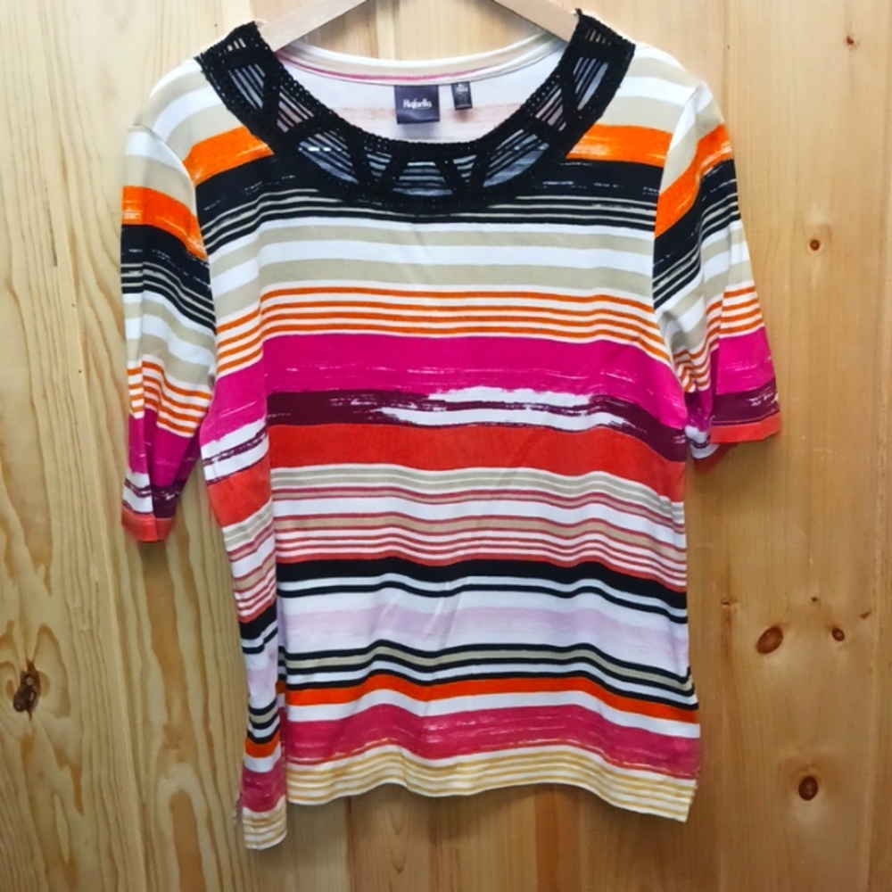 PRICE DROP - Rafaella Lace Collar Tee Shirt